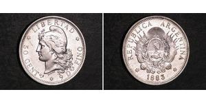 50 Сентаво Республіка Аргентина (1861 - ) Срібло 