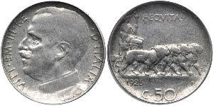 50 Сентесимо Kingdom of Italy (1861-1946) Никель Виктор Эммануил III (1869 - 1947)