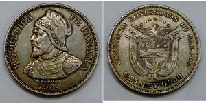 50 Сентесимо Республика Панама Серебро Нуньес де Бальбоа, Васко (1475 – 1519)