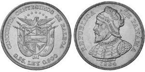50 Сентесимо Республика Панама Серебро Нуньес де Бальбоа, Васко (1475 – 1519)
