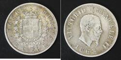 50 Сентесімо Kingdom of Italy (1861-1946) Срібло Victor Emmanuel II of Italy (1820 - 1878)
