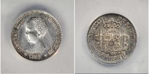 50 Сентимо Королевство Испания (1874 - 1931) Серебро 