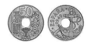 50 Сентімо Francoist Spain (1936 - 1975) Нікель/Мідь Франциско Франко(1892 – 1975)