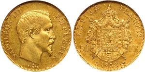 50 Франк Second French Empire (1852-1870) Золото Наполеон ІІІ Бонапарт (1808-1873)