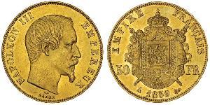 50 Франк Second French Empire (1852-1870) Золото Наполеон ІІІ Бонапарт (1808-1873)
