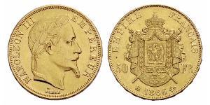 50 Франк Second French Empire (1852-1870) Золото Наполеон ІІІ Бонапарт (1808-1873)