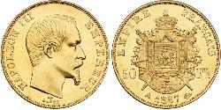 50 Франк Вторая французская империя (1852-1870) Золото Наполеон III Бонапарт (1808-1873)