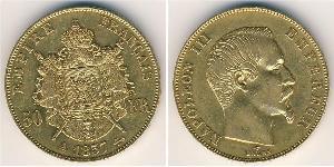 50 Франк Вторая французская империя (1852-1870) Золото Наполеон III Бонапарт (1808-1873)