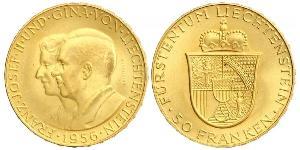 50 Франк Ліхтенштейн (1719 - ) Золото Franz Joseph II, Prince of Liechtenstein (1938 - 1989) 