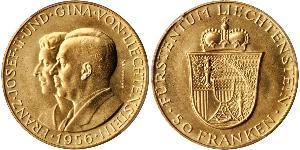 50 Франк Ліхтенштейн (1719 - ) Золото Franz Joseph II, Prince of Liechtenstein (1938 - 1989) 