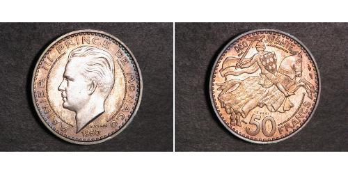 50 Франк Монако (1297 - ) Срібло Реньє III