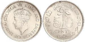 50 Цент Шрі-Ланка (1948 - )  Георг VI (1895-1952)