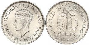 50 Цент Шрі-Ланка (1948 - )  Георг VI (1895-1952)