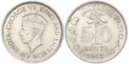 50 Цент Шрі-Ланка (1948 - )  Георг VI (1895-1952)