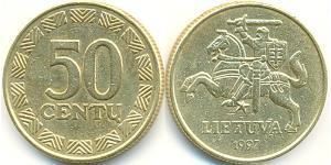50 Цент Литва (1991 - ) Латунь 