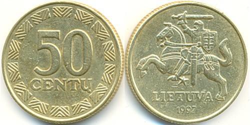 50 Цент Литва (1991 - ) Латунь 