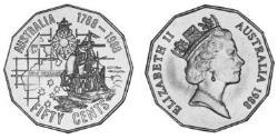 50 Цент Австралия (1939 - ) Никель/Медь Елизавета II (1926-2022)