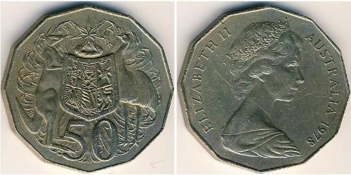 50 Цент Австралия (1939 - ) Никель/Медь Елизавета II (1926-2022)