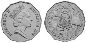 50 Цент Австралія (1939 - ) Нікель/Мідь Єлизавета II (1926-2022)
