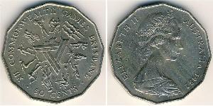 50 Цент Австралія (1939 - ) Нікель/Мідь Єлизавета II (1926-2022)