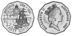 50 Цент Австралія (1939 - ) Нікель/Мідь Єлизавета II (1926-2022)