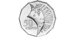 50 Цент Австралія (1939 - ) Нікель/Мідь Єлизавета II (1926-2022)