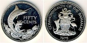 50 Цент Bahamas (1973 - ) Серебро 