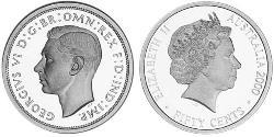 50 Цент Австралия (1939 - ) Серебро Елизавета II (1926-2022)