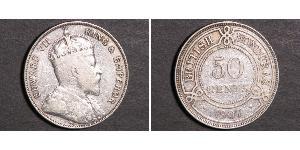 50 Цент Британский Гондурас (1862-1981) Серебро Эдуард VII (1841-1910)