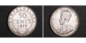 50 Цент Канада Серебро Георг V (1865-1936)