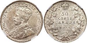 50 Цент Канада Серебро Георг V (1865-1936)