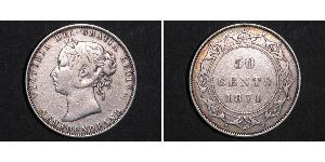 50 Цент Ньюфаундленд и Лабрадор Серебро Виктория (1819 - 1901)