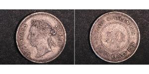 50 Цент Стрейтс-Сетлментс (1826 - 1946) Серебро Виктория (1819 - 1901)