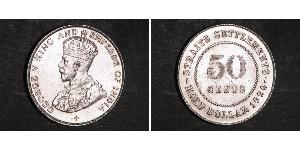 50 Цент Стрейтс-Сетлментс (1826 - 1946) Серебро Георг V (1865-1936)