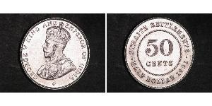 50 Цент Стрейтс-Сетлментс (1826 - 1946) Серебро Георг V (1865-1936)