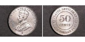 50 Цент Стрейтс-Сетлментс (1826 - 1946) Серебро Георг V (1865-1936)