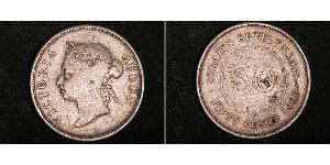 50 Цент Стрейтс-Сетлментс (1826 - 1946) Серебро Виктория (1819 - 1901)
