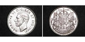 50 Цент Канада Срібло Георг VI (1895-1952)