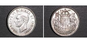 50 Цент Канада Срібло Георг VI (1895-1952)