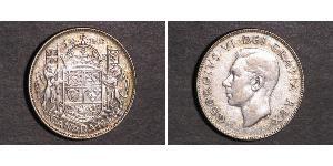 50 Цент Канада Срібло Георг VI (1895-1952)