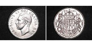 50 Цент Канада Срібло Георг VI (1895-1952)