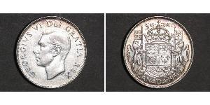 50 Цент Канада Срібло Георг VI (1895-1952)