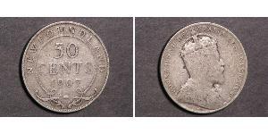 50 Цент Ньюфаундленд і Лабрадор Срібло Едвард VII (1841-1910)