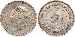 50 Цент Стрейтс-Сетлментс (1826 - 1946) Срібло Вікторія (1819 - 1901)