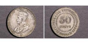 50 Цент Стрейтс-Сетлментс (1826 - 1946) Срібло Георг V (1865-1936)