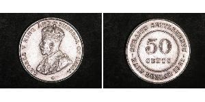 50 Цент Стрейтс-Сетлментс (1826 - 1946) Срібло Георг V (1865-1936)