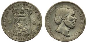 50 Цент / 1/2 Гульден Королевство Нидерланды (1815 - ) Серебро Виллем III