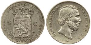 50 Цент / 1/2 Гульден Королевство Нидерланды (1815 - ) Серебро Виллем III