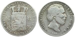 50 Цент / 1/2 Гульден Королівство Нідерланди (1815 - ) Срібло Віллем III