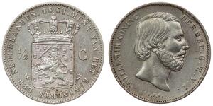 50 Цент / 1/2 Гульден Королівство Нідерланди (1815 - ) Срібло Віллем III